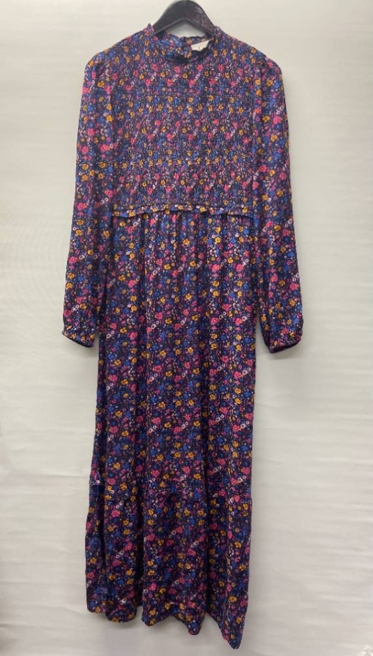 anthropologie floral maxi dress multi-coloured size: 12
