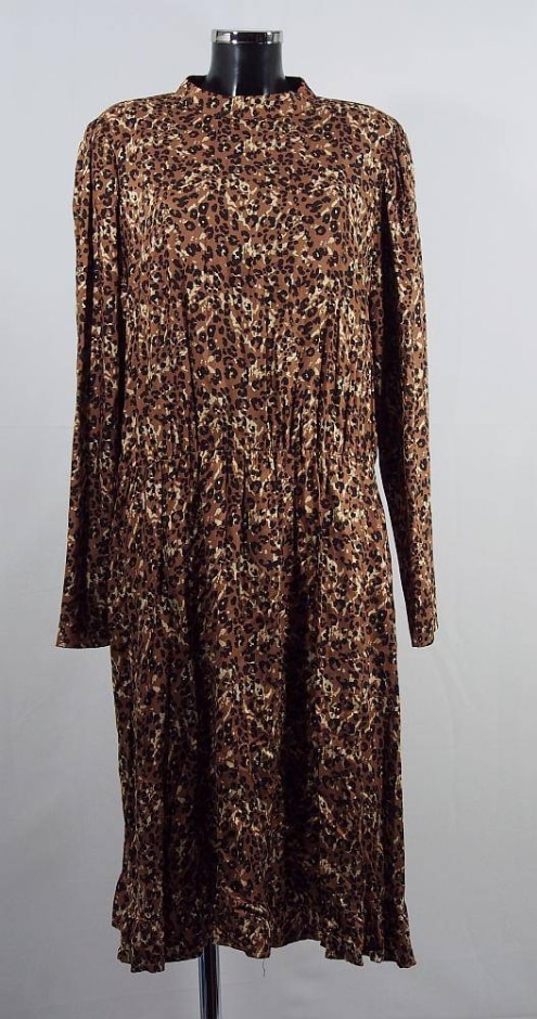 next leopard print dress brown size: 16