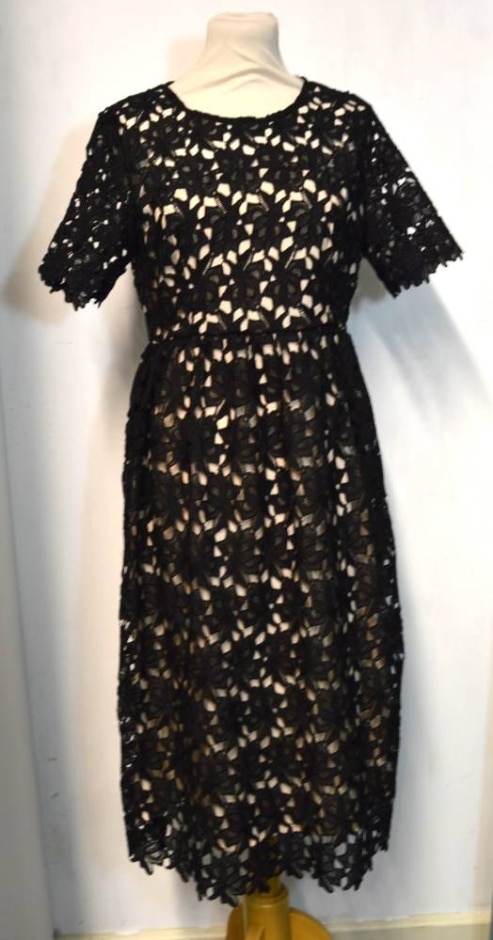 little white lies... black lace dress black size: s