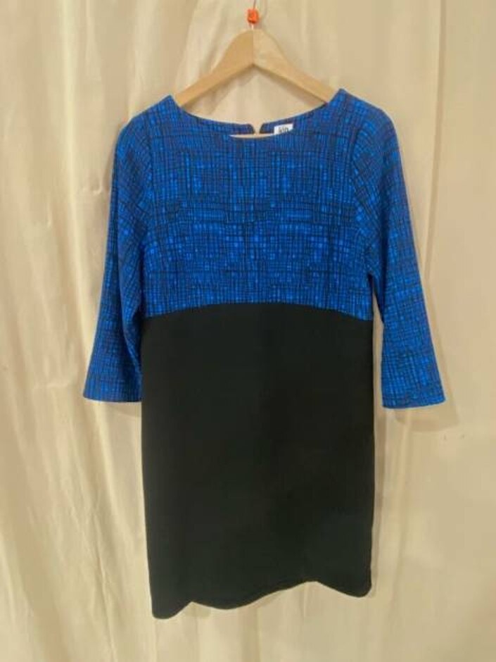 kin by john lewis  block shift dress blue size: 10